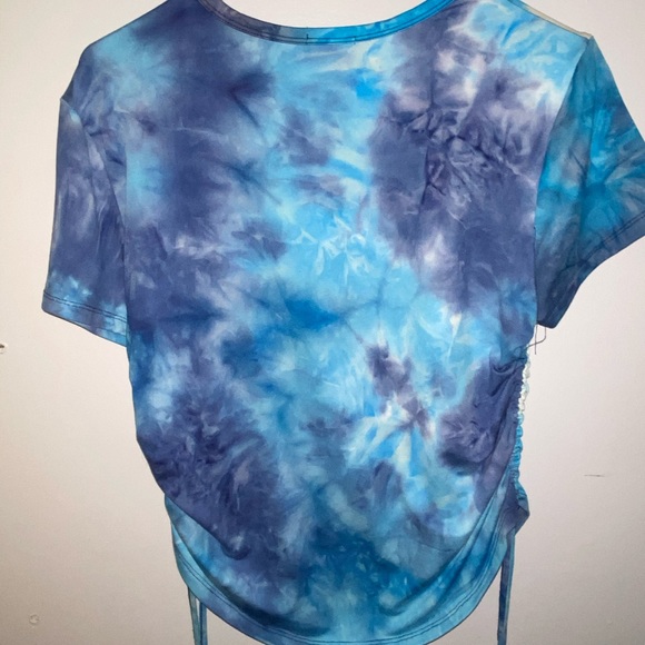 Short sleeve tie-dye shirt mainly blue and white - Picture 3 of 8